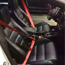 Car Retractable 3-Point Red Iron Plate Style Seatbelt Safety Seat Lap Belt Set*1