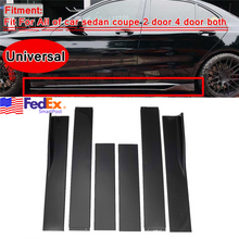 86.6" Car Side Skirt Extension Splitter Body Diffuser Kit Winglet Carbon Look US