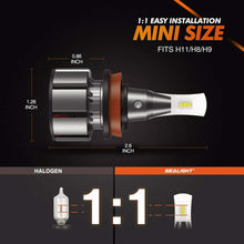 SEALIGHT H11 LED Headlight Bulb Kit Low Beam 8000LM 6000K Pure White Free Return