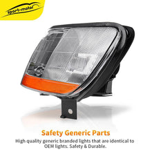 Headlights Assembly Replacement for 1998-2002 Honda Accord w/ Amber Reflector