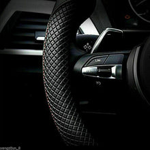 Black PU Leather 15" 38cm leather Car Steering Wheel Cover Non-slip Universal US