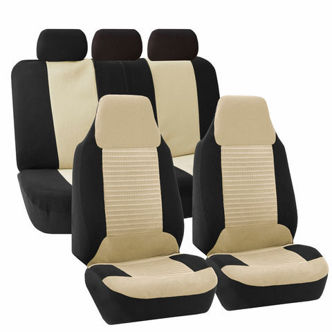 Seat Covers For Highback Car Truck SUV Van Universal Fit Beige Black