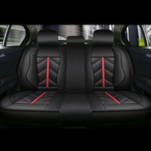Newest 5-Seats Car Seat Covers PU-Leather Front + Rear Surround Protectors Black