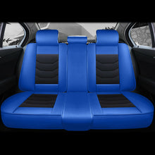 Blue PU Leather Car Seat Covers Front&Rear Cushion Full Kit Univeersal Size 5Sit