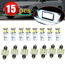 15Pcs 12V Xenon White Led light Bulbs Car Interior Package Deal Kits Accessories