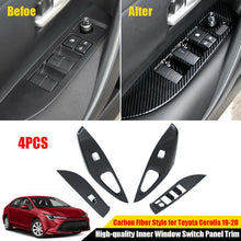 Carbon Fiber ABS Inner Window Switch Panel Trim Fit For Toyota Corolla 2019 2020