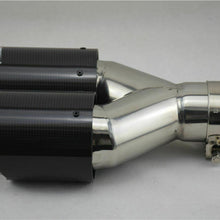 DIY 63mm Inlet Carbon Fiber Car Dual Exhaust Pipe Muffler Tip Cover Tail Throat