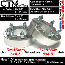 4PC 1.5" THICK 5x4.5" | 5x115mm 82MM C.B. WHEEL SPACER ADAPTER FIT NISSA MODEL