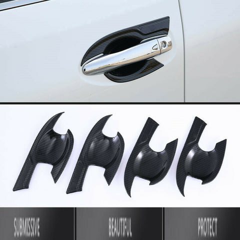 For Nissan Rogue 2014-2020 ABS Carbon Fiber exterior outside door bowl Trim 4pcs