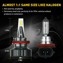 2X AUXITO CANBUS H8 H11 LED Headlight Bulb Hi Lo Beam 6500K 16000LM Error Free