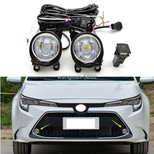 For Toyota Corolla 2020 w/Bulb Switch Cable Bezel Car Bumper Fog Lamp Kit 1SET