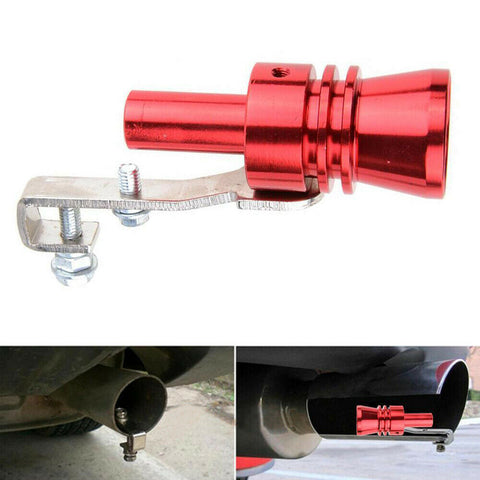 Red Car Accessory Blow Off Valve Noise Turbo Sound Whistle Simulator Muffler Tip