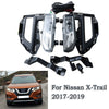 Front Bumper Clear Len Driving Light Fog Lamp Kit for Nissan Rogue X-Trail 16-20