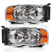 for 2002-2005 Dodge Ram 1500 2500 3500 Chrome Headlights Headlamps Left+Right