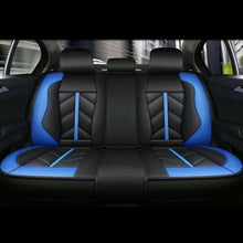 PU Leather Car Seat Covers Protector 5-Sits Black Front Rear Cushions Universal