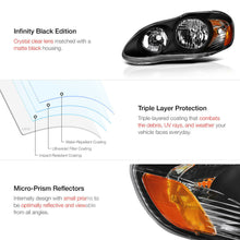 For 2003 2004 2005 2006 2007 2008 Corolla JDM Black Crystal Clear Headlight Lamp