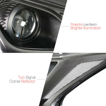 Black Projector Headlight Clear Turn Signal Reflector for 09-14 Nissan Maxima