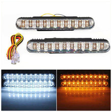 2PCS 12V 30LED Daytime Running Light DRL Fog White lights + Amber Turn Signal