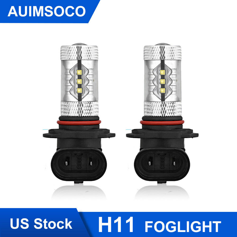 2x H11 LED Bulbs Fog Light DRL White 160W For 2007-2015 Chevrolet Silverado 1500