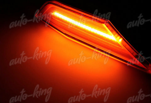 AMBER LENS LED BUMPER TURN SIGNAL SIDE MARKER LIGHTS LAMP FIT 16-20 HONDA CIVIC