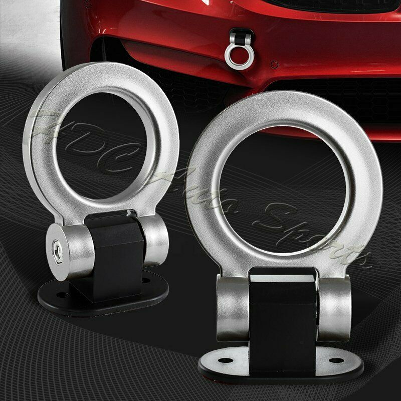 Universal Car SUV Silver Ring Track Racing Style Tow Hook Look Decoration JDM