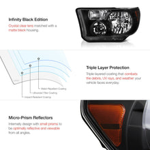 For 07-13 Toyota Tundra 2WD 4WD [TRD STYLE] Black Front Headlight Headlamp Black