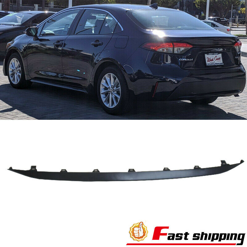 Fits Toyota Corolla 2020 USA LE/XLE Black Plastic Rear Bumper Moulding Trim