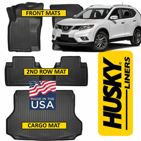 Husky Liners Weatherbeater Floor Mats & Cargo Mat BLACK fit 2014-20 Nissan Rogue