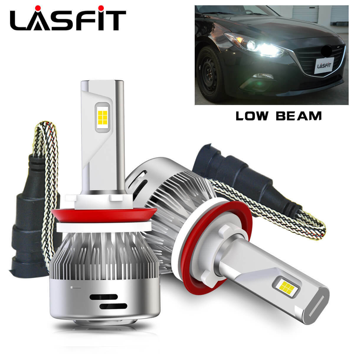 LASFIT H11 LED Headlight Low Beam Bulb for Toyota Camry Tundra Prius Highlander