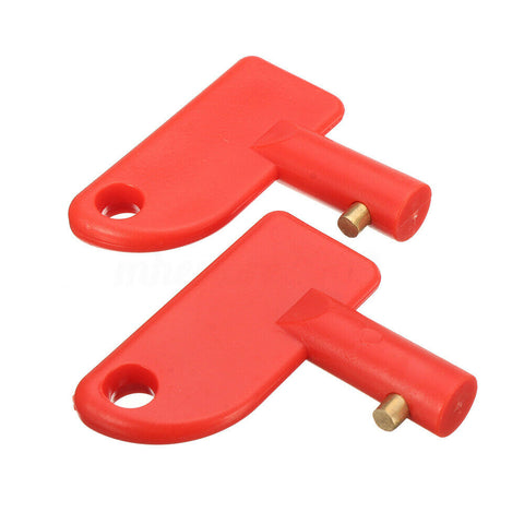2x Red Disconnect Battery Isolator Cut Off Kill Switch Key For Car Marine Truck
