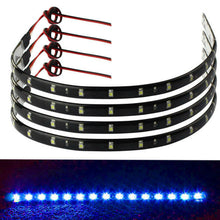 8Pcs/Set Flexible 12V 15LED SMD Waterproof Car Grille Decor Lights Strip Blue