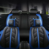 Deluxe B&Blue Automotive Interior Car Seats Cover PU Leather Full Wrap W/Pillows