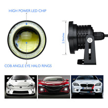 2x 2.5" Inch Car Projector LED Fog Light COB Halo Angel Eye Ring Bulb White USA