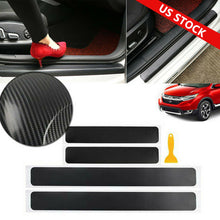 4X Accessories Carbon Fiber Car Door Plate Sill Scuff Cover Anti Scratch Sticker