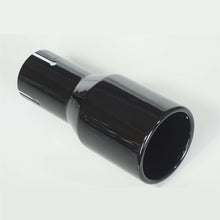 Universal Car Stainless Exhaust Tip Round Glossy Black 2.5" Inelt 3.5" Outlet