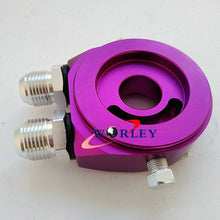 Universal Aluminum Sandwich Oil Cooler Adapter Filter Cooler Plate AN10 Purple