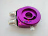 Universal Aluminum Sandwich Oil Cooler Adapter Filter Cooler Plate AN10 Purple