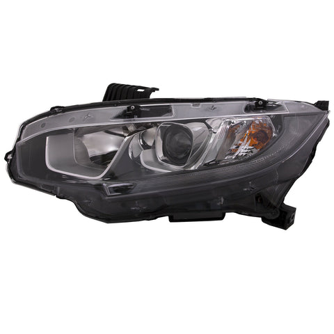 Headlight Projector w/Halo Left Driver For 16-18 Honda Civic Coupe/Sedan EX/EX-L