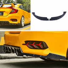 Fit ForHondaCivic2016-2020 Rear Bumper Splitter Lip Protector ABS Black 2pcs