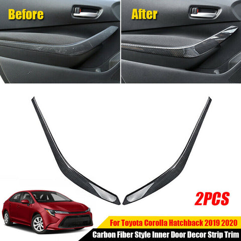 Carbon Fiber Inner Door Decor Strip Trim For Toyota Corolla Hatchback 2019 2020