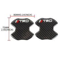 4PCS TRD Carbon Fiber Anti Scratch Badge Door Handle Bowl Cover Trim