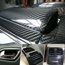 7D Stickers Car Interior Accessories Panel Black Carbon Fiber Vinyl Wrap Sticker