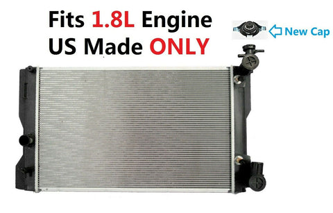 RADIATOR w/NEW CAP Fit US-BUILT-ONLY 13106 For 2009-2019 TOYOTA COROLLA 1.8 ONLY