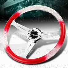 350MM RED W-POWER CRYSTAL BUBBLE STYLE 6-HOLE STEERING WHEEL+SHIFT KNOB SETS