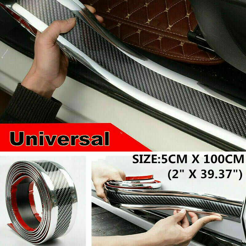 Carbon Fiber Vinyl Car Stickers Door Sill Protector For Auto Parts Accessories