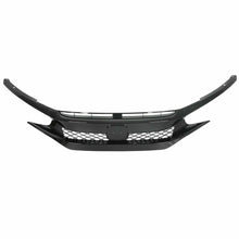 For 19-20 Honda Civic T-R Style Glossy Black Front Bumper Mesh Grille - ABS