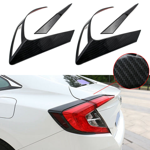 For Honda Civic 10TH Carbon Fiber Style Rear Tail Light Cover Trim Frame Molding