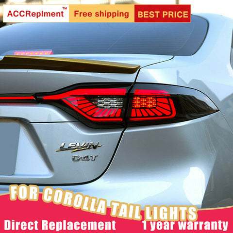 For Toyota US Corolla LED Taillights Assembly Dark LED Rear Lamps 2020-2021