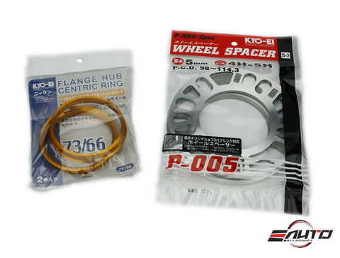 Kics KYO-EI 5mm Rim Wheel Spacer 4x100 4x114 5x100 5x114 +Hub Centric Ring 73-66