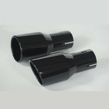 Universal Car Stainless Exhaust Tip Round Glossy Black 2.5" Inelt 3.5" Outlet